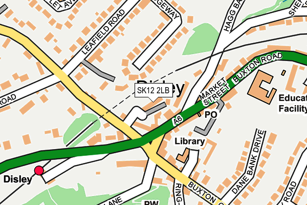 SK12 2LB map - OS OpenMap – Local (Ordnance Survey)