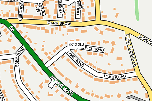 SK12 2LJ map - OS OpenMap – Local (Ordnance Survey)