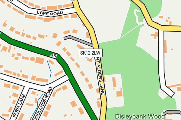 SK12 2LW map - OS OpenMap – Local (Ordnance Survey)