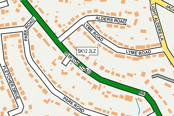 SK12 2LZ map - OS OpenMap – Local (Ordnance Survey)