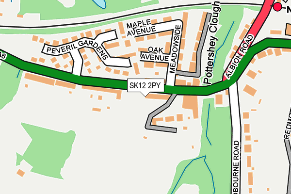 SK12 2PY map - OS OpenMap – Local (Ordnance Survey)