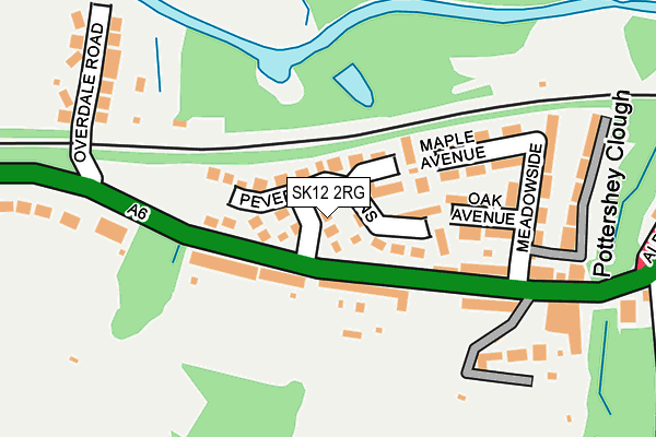 SK12 2RG map - OS OpenMap – Local (Ordnance Survey)