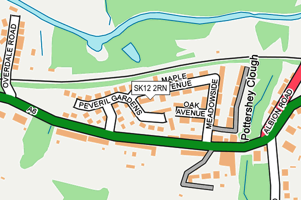 SK12 2RN map - OS OpenMap – Local (Ordnance Survey)