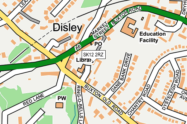 SK12 2RZ map - OS OpenMap – Local (Ordnance Survey)