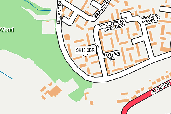 SK13 0BR map - OS OpenMap – Local (Ordnance Survey)