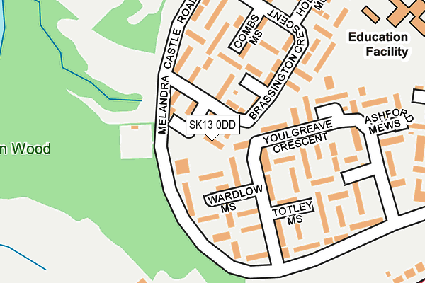 SK13 0DD map - OS OpenMap – Local (Ordnance Survey)