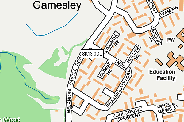 SK13 0DL map - OS OpenMap – Local (Ordnance Survey)