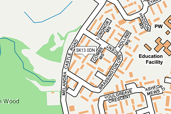 SK13 0DN map - OS OpenMap – Local (Ordnance Survey)