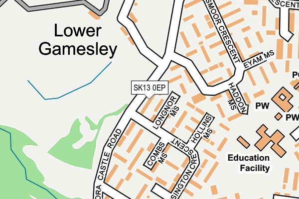 SK13 0EP map - OS OpenMap – Local (Ordnance Survey)