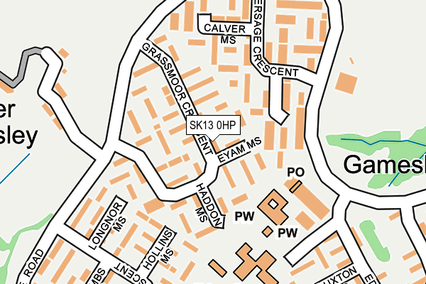 SK13 0HP map - OS OpenMap – Local (Ordnance Survey)