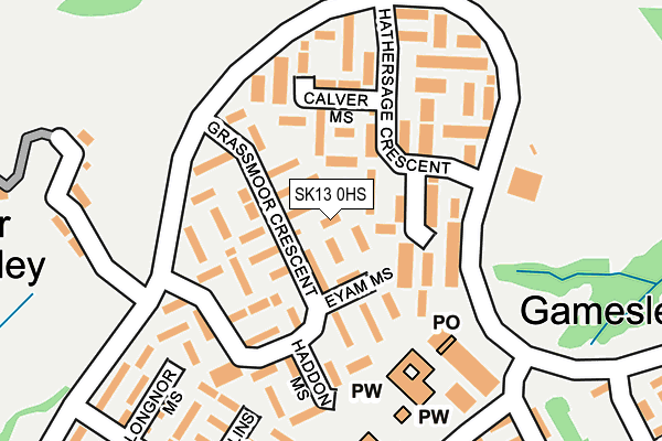 SK13 0HS map - OS OpenMap – Local (Ordnance Survey)