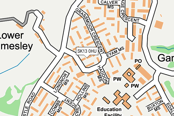 SK13 0HU map - OS OpenMap – Local (Ordnance Survey)