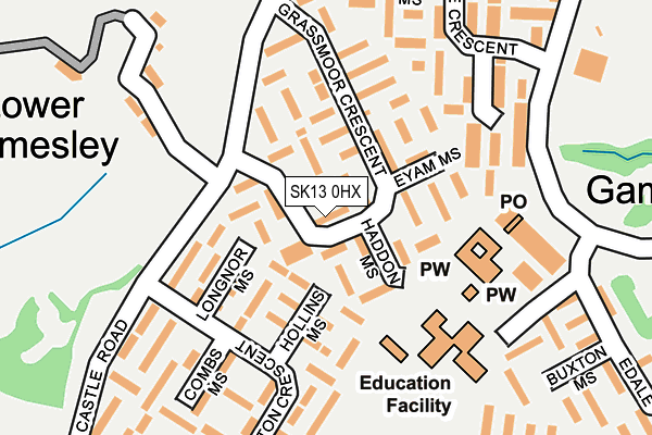 SK13 0HX map - OS OpenMap – Local (Ordnance Survey)