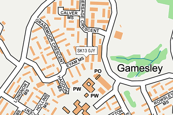 SK13 0JY map - OS OpenMap – Local (Ordnance Survey)