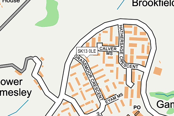 SK13 0LE map - OS OpenMap – Local (Ordnance Survey)