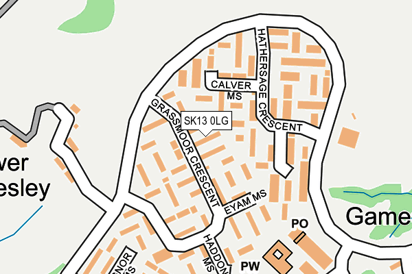 SK13 0LG map - OS OpenMap – Local (Ordnance Survey)