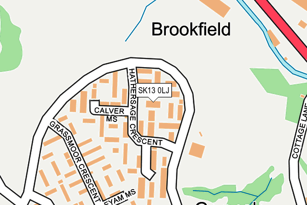 SK13 0LJ map - OS OpenMap – Local (Ordnance Survey)