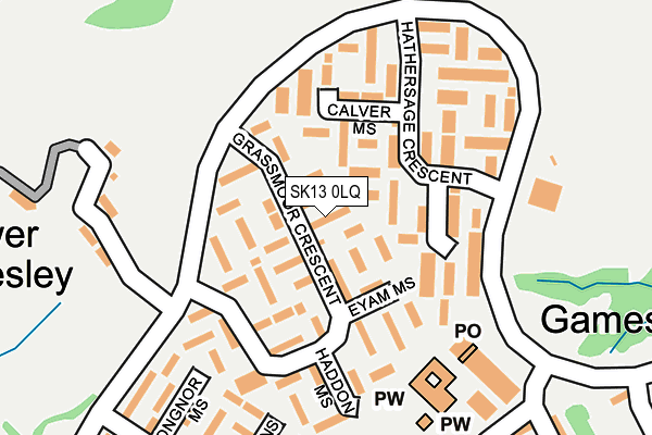 SK13 0LQ map - OS OpenMap – Local (Ordnance Survey)