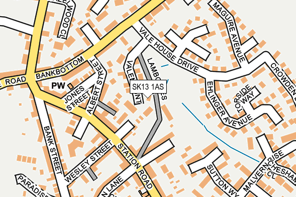 SK13 1AS map - OS OpenMap – Local (Ordnance Survey)