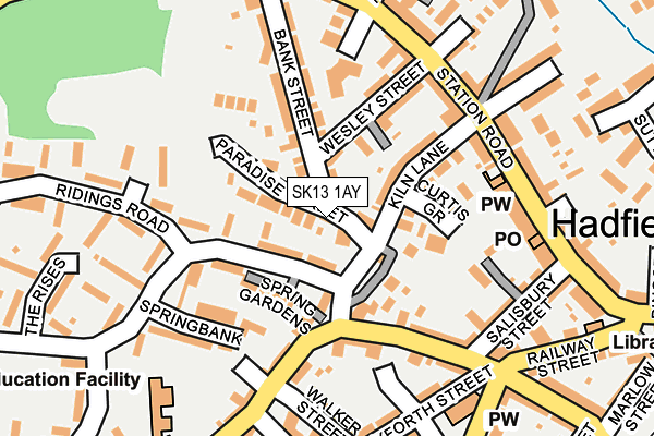 SK13 1AY map - OS OpenMap – Local (Ordnance Survey)