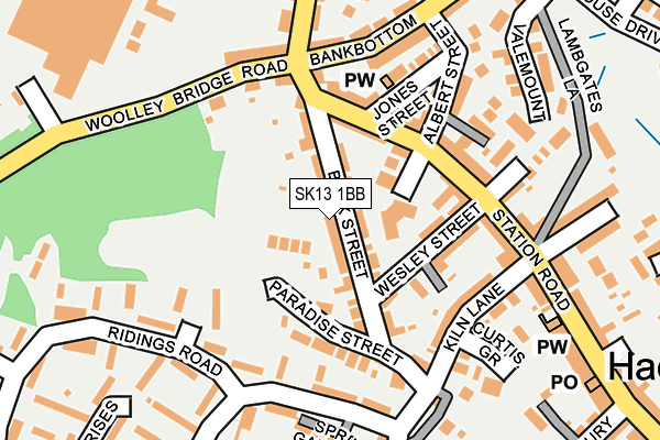 SK13 1BB map - OS OpenMap – Local (Ordnance Survey)