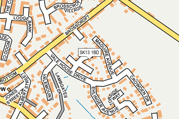 SK13 1BD map - OS OpenMap – Local (Ordnance Survey)