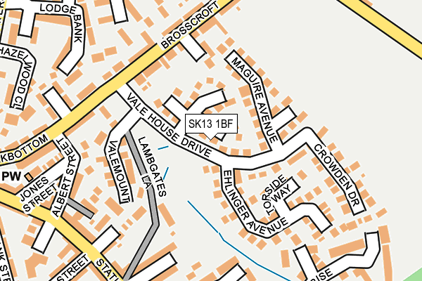 SK13 1BF map - OS OpenMap – Local (Ordnance Survey)