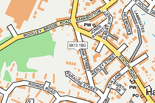SK13 1BG map - OS OpenMap – Local (Ordnance Survey)