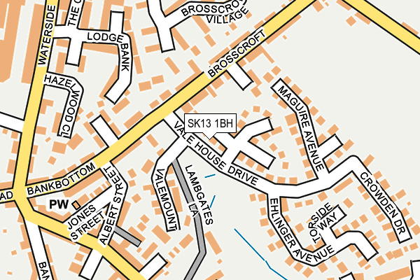 SK13 1BH map - OS OpenMap – Local (Ordnance Survey)