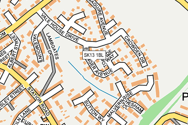 SK13 1BL map - OS OpenMap – Local (Ordnance Survey)
