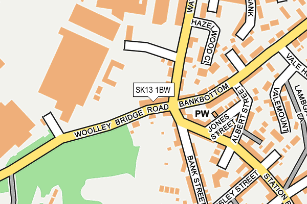 SK13 1BW map - OS OpenMap – Local (Ordnance Survey)