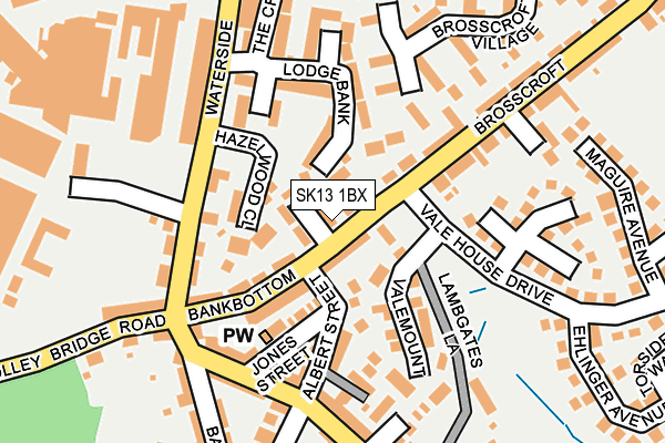 SK13 1BX map - OS OpenMap – Local (Ordnance Survey)