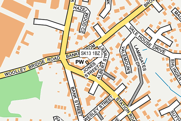 SK13 1BZ map - OS OpenMap – Local (Ordnance Survey)
