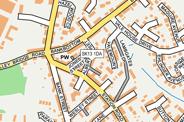 SK13 1DA map - OS OpenMap – Local (Ordnance Survey)