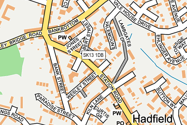 SK13 1DB map - OS OpenMap – Local (Ordnance Survey)
