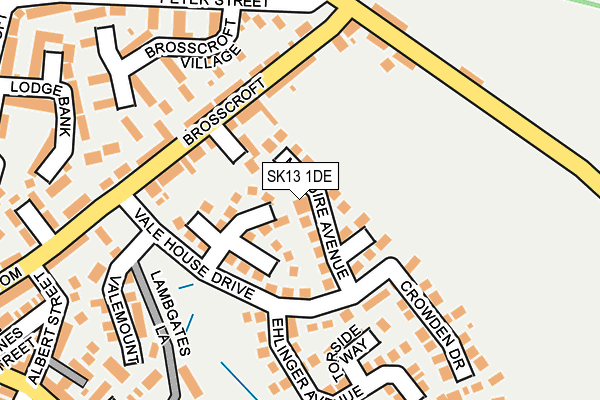SK13 1DE map - OS OpenMap – Local (Ordnance Survey)