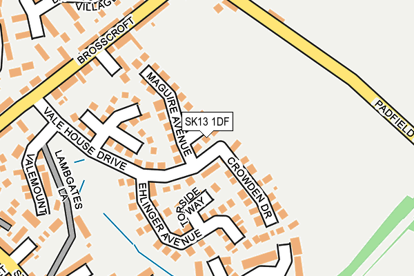 SK13 1DF map - OS OpenMap – Local (Ordnance Survey)