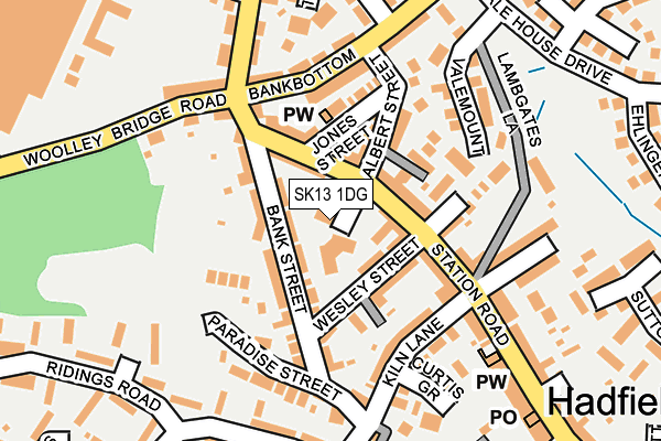 SK13 1DG map - OS OpenMap – Local (Ordnance Survey)