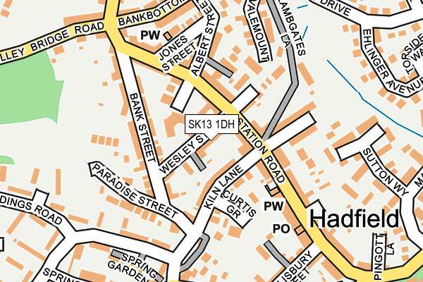SK13 1DH map - OS OpenMap – Local (Ordnance Survey)