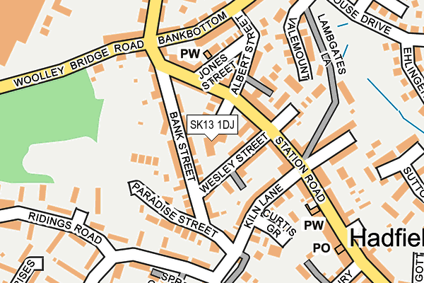 SK13 1DJ map - OS OpenMap – Local (Ordnance Survey)