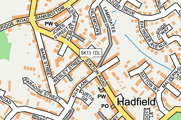 SK13 1DL map - OS OpenMap – Local (Ordnance Survey)