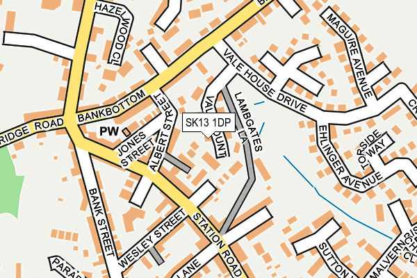 SK13 1DP map - OS OpenMap – Local (Ordnance Survey)