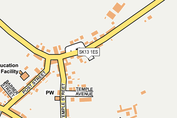 SK13 1ES map - OS OpenMap – Local (Ordnance Survey)