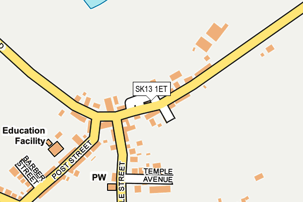 Map of TENSTONE ALL SAINTS LTD at local scale