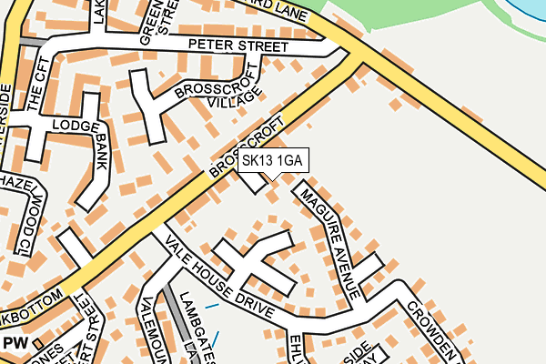 SK13 1GA map - OS OpenMap – Local (Ordnance Survey)
