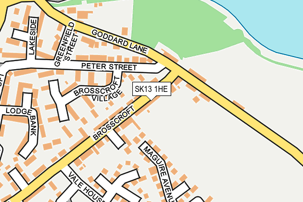 SK13 1HE map - OS OpenMap – Local (Ordnance Survey)