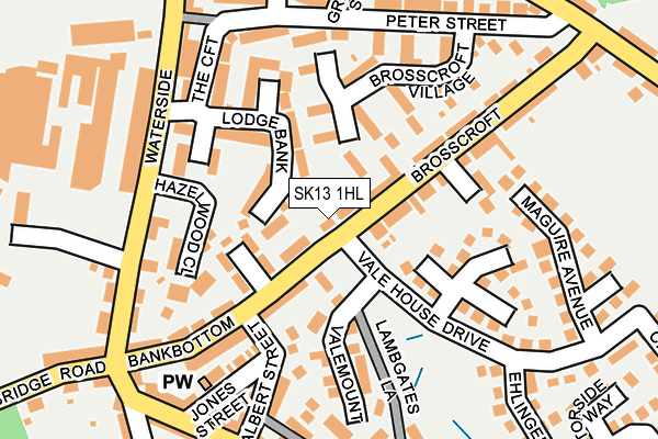SK13 1HL map - OS OpenMap – Local (Ordnance Survey)
