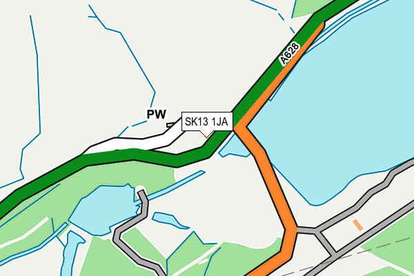 SK13 1JA map - OS OpenMap – Local (Ordnance Survey)