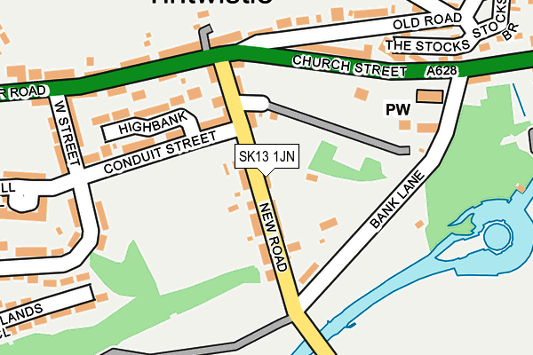 SK13 1JN map - OS OpenMap – Local (Ordnance Survey)