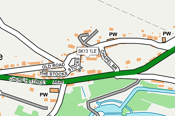 SK13 1LE map - OS OpenMap – Local (Ordnance Survey)